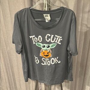 Star‎ Wars Gray Halloween pajama Tee with Baby Yoda